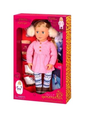 صورة دمية تزلج على الجليد بطول 18 بوصة وقابلة للتحريك. 